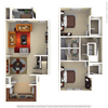 2x2 Floor Plan 1360-1484 sf